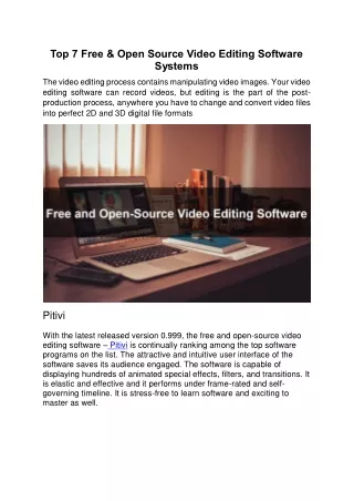 open source video editing  software app
