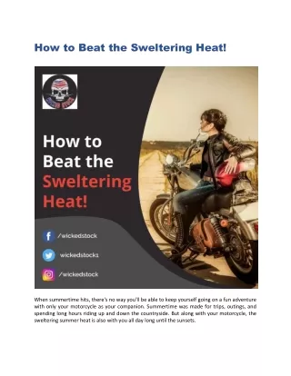 how to beat the sweltering heat