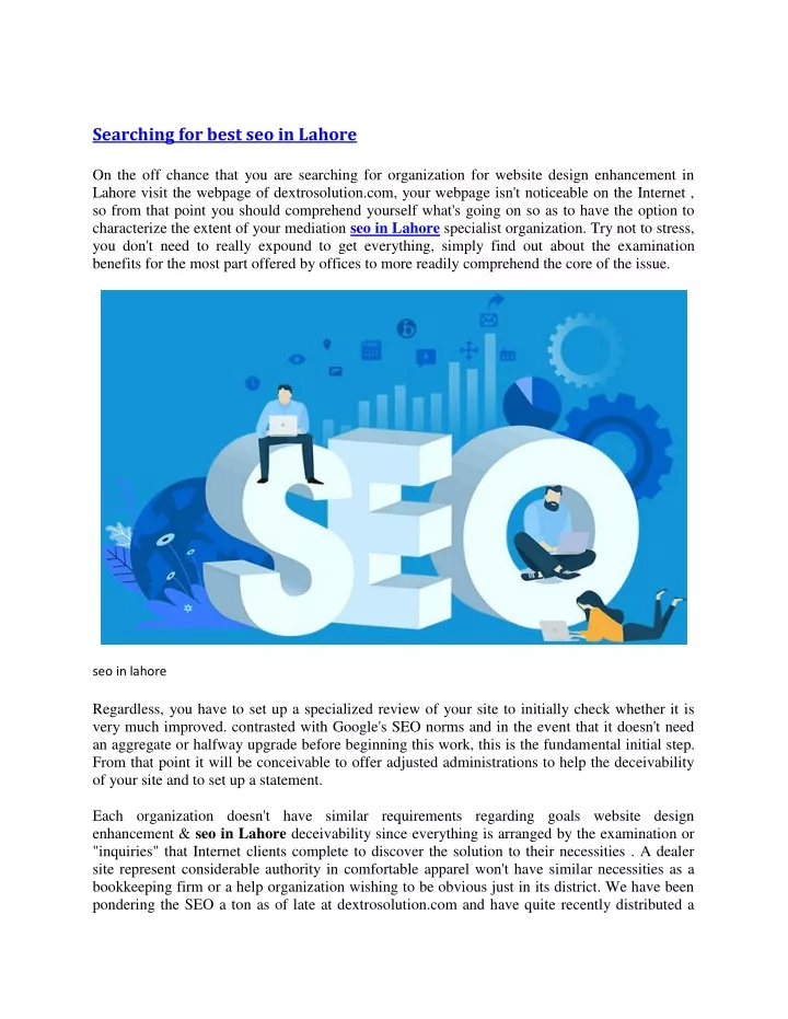 searching for best seo in lahore