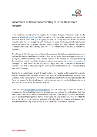 importance of recruitment strategies
