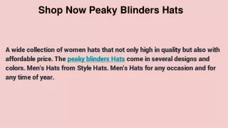 Shop Now Peaky Blinders Style Hats- Here Fashionable and Stylish Hats for Mens & Womens