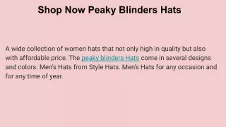 Shop Now Peaky Blinders Style Hats- Here Fashionable and Stylish Hats for Mens & Womens
