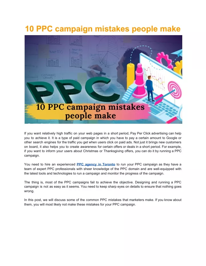 10 ppc campaign mistakes people make