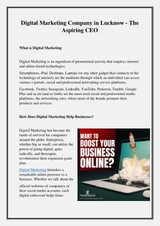 digital marketing company in lucknow the aspiring