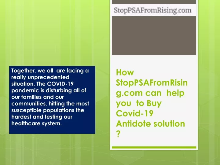 how stoppsafromrising com can help you to buy covid 19 antidote solution