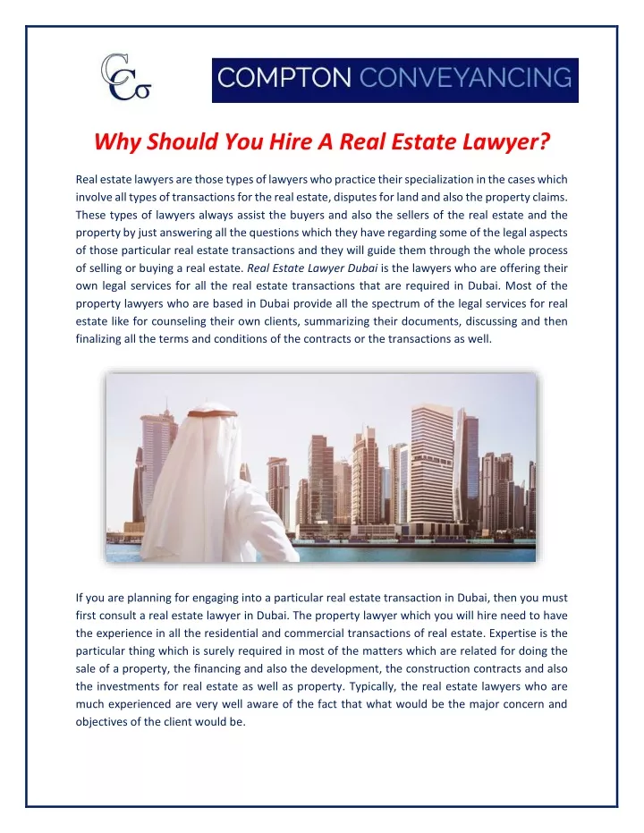 why should you hire a real estate lawyer