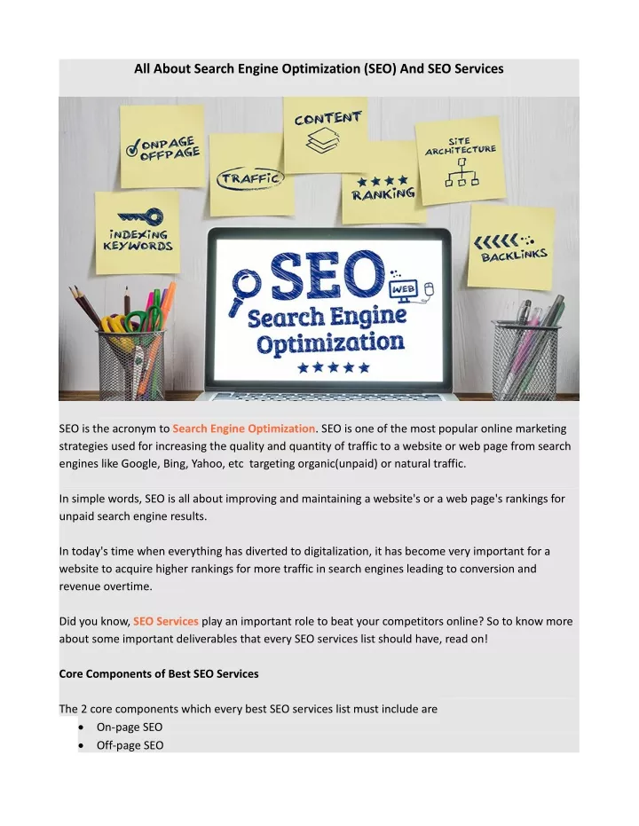 all about search engine optimization