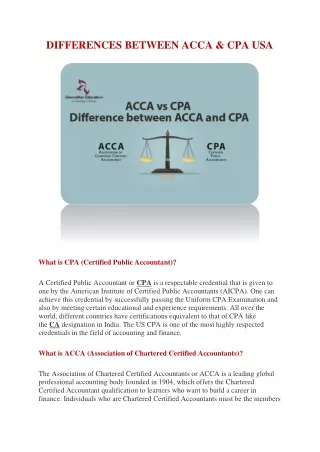 DIFFERENCES BETWEEN ACCA & CPA USA