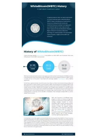 White Bitcoin History- A high return investment option