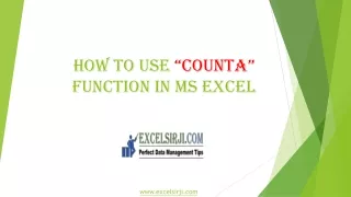 how to use counta function in ms excel
