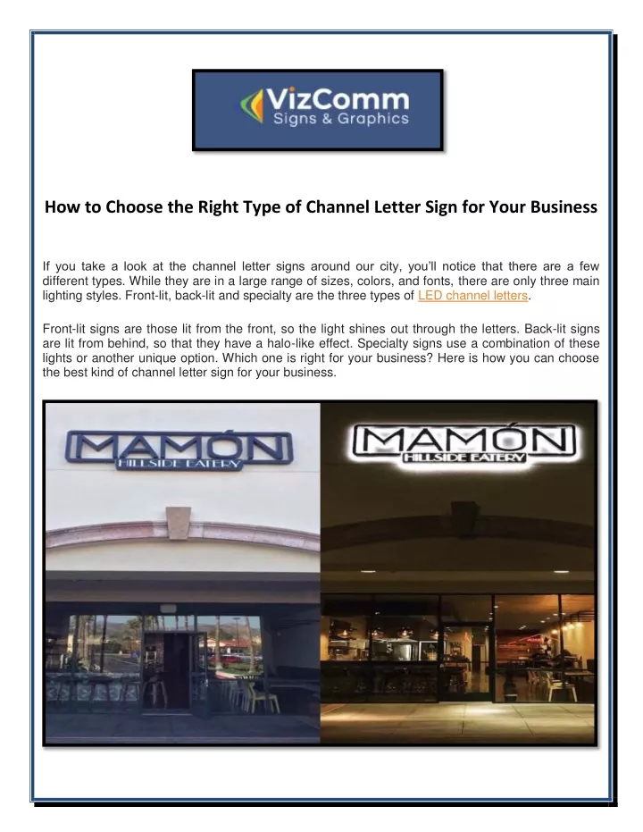 how to choose the right type of channel letter