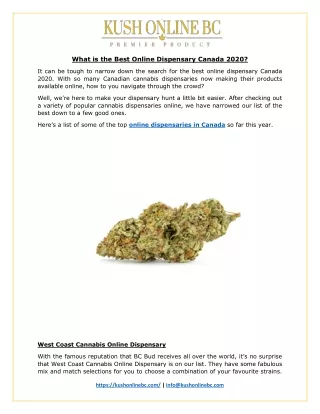 What is the Best Online Dispensary Canada 2020?