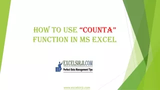 how to use counta function in ms excel