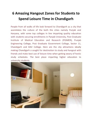 6 Amazing Hangout Zones for Students to Spend Leisure Time in Chandigarh