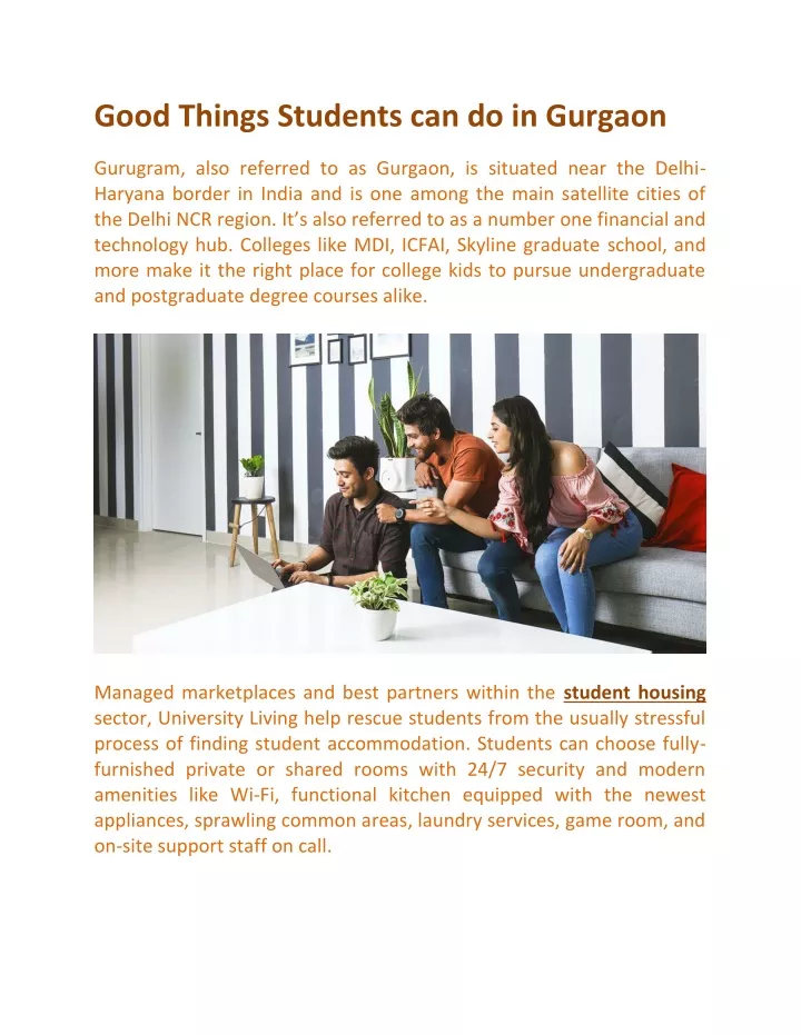 good things students can do in gurgaon