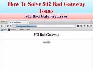 how to solve 502 bad gateway issues