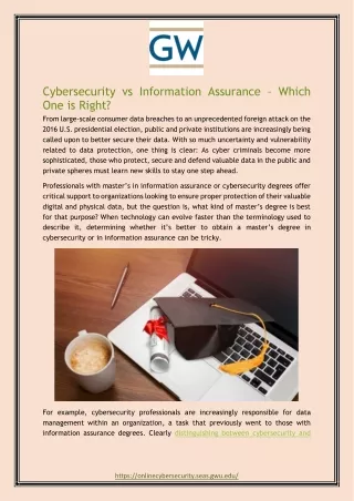 cybersecurity vs information assurance which