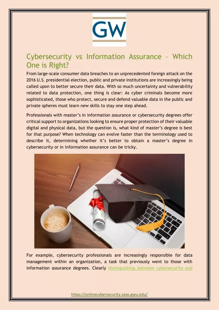 cybersecurity vs information assurance which