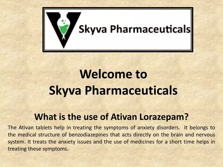 welcome to skyva pharmaceuticals