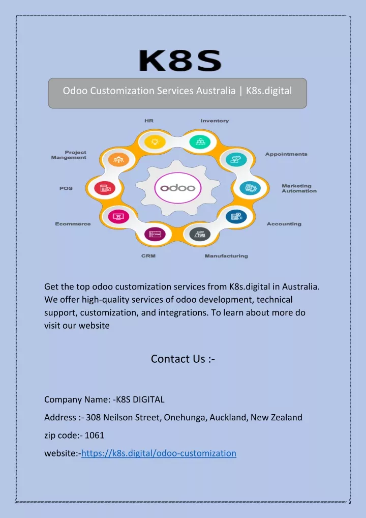 odoo customization services australia k8s digital