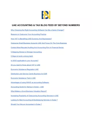 UAE ACCOUNTING & TAX BLOG FEED BY BEYOND NUMBERS