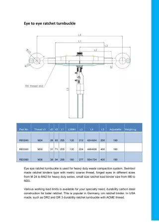 eye to eye ratchet turnbuckle compactor