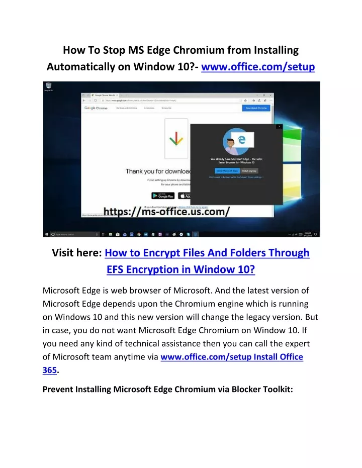 how to stop ms edge chromium from installing