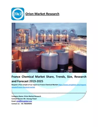 France Chemical Market Trends, Size, Competitive Analysis and Forecast - 2019-2025