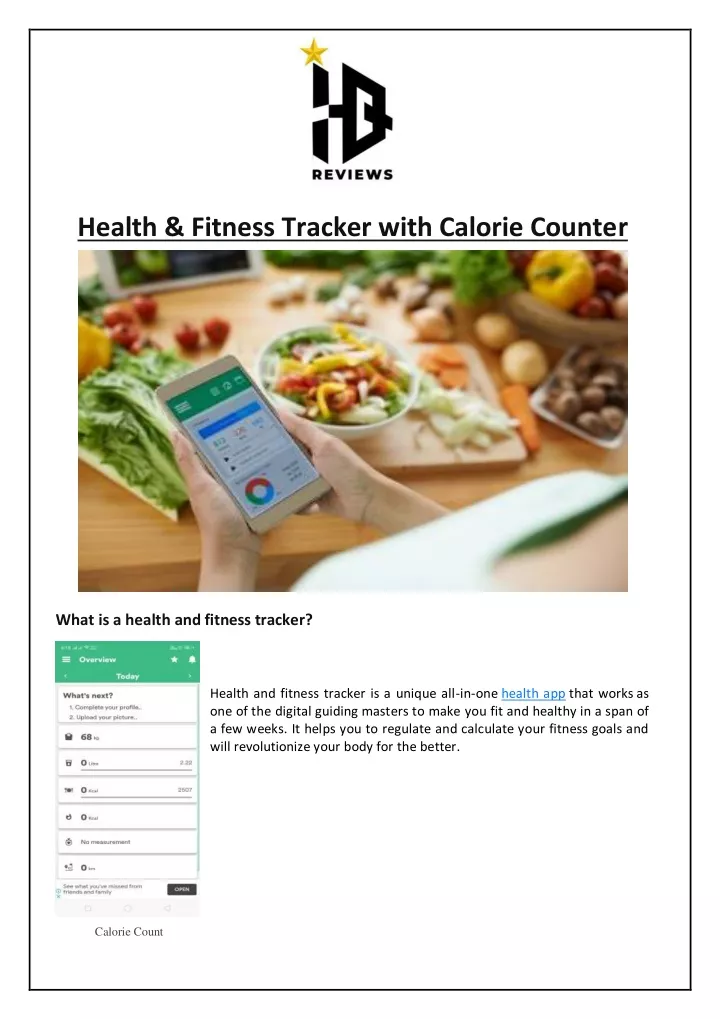 health fitness tracker with calorie counter