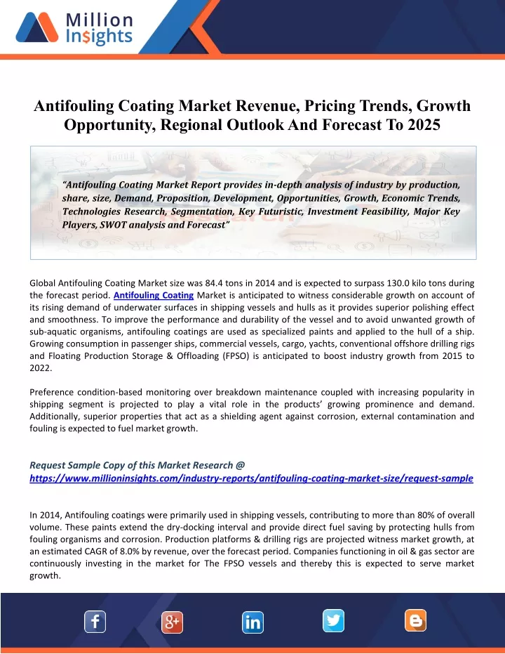 antifouling coating market revenue pricing trends