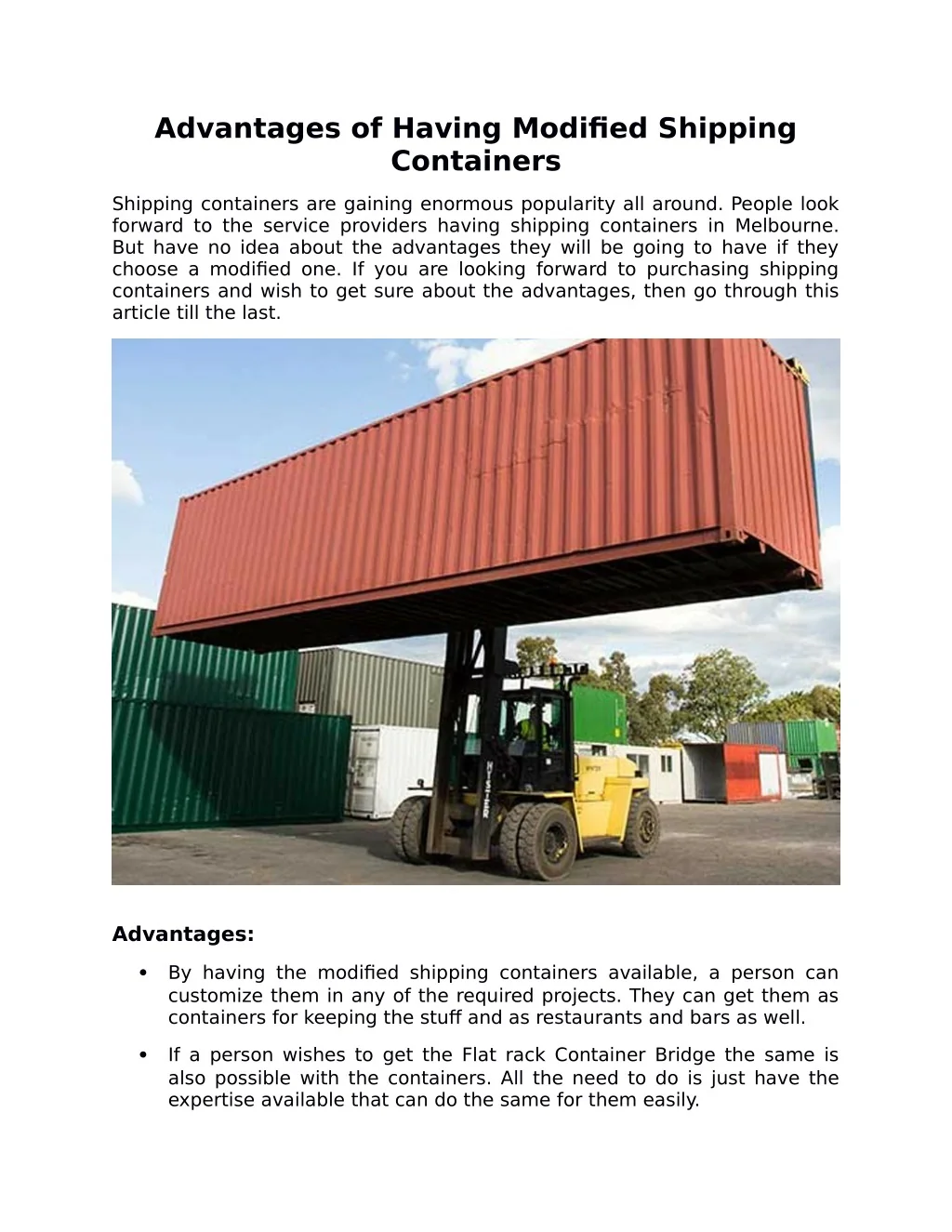 PPT - Advantages of Having Modified Shipping Containers PowerPoint ...