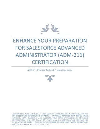 Enhance Your Preparation For Salesforce Advanced Administrator (ADM-211) Certification