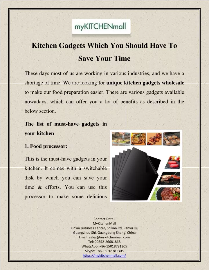 kitchen gadgets which you should have to