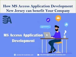 How MS Access Application Development New Jersey can benefit Your Company?