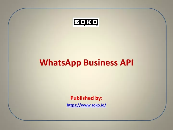 whatsapp business api published by https www zoko io