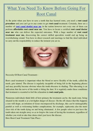 what you need to know before going for root canal