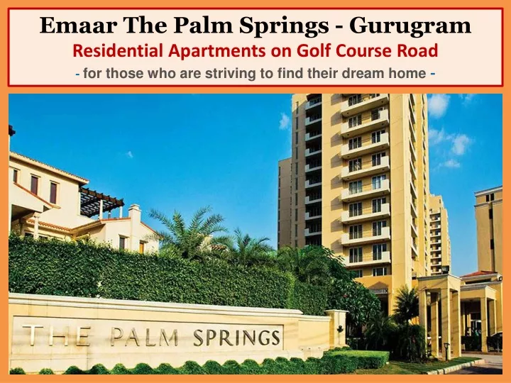 emaar the palm springs gurugram residential
