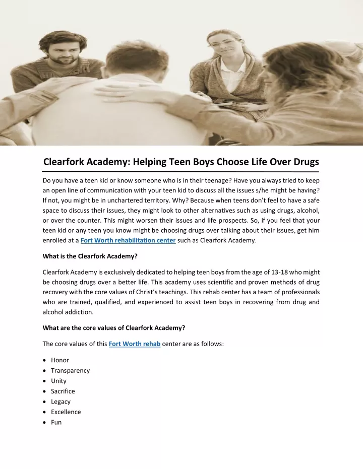 clearfork academy helping teen boys choose life