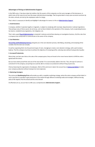advantages of hiring an administrative support