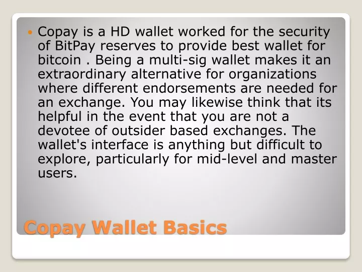 copay wallet basics