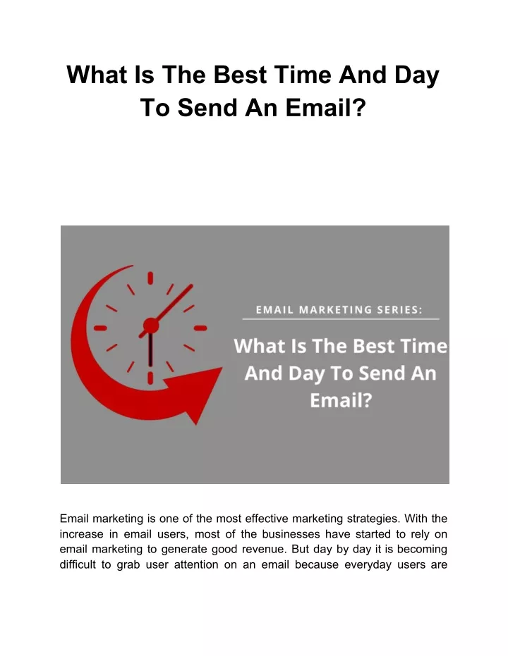 what is the best time and day to send an email