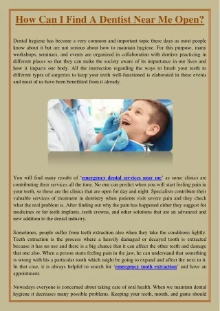 how can i find a dentist near me open