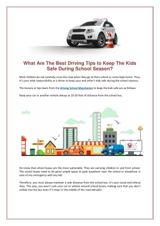 What Are The Best Driving Tips to Keep The Kids Safe During School Season?