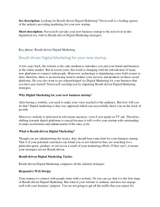 seo description looking for result driven digital