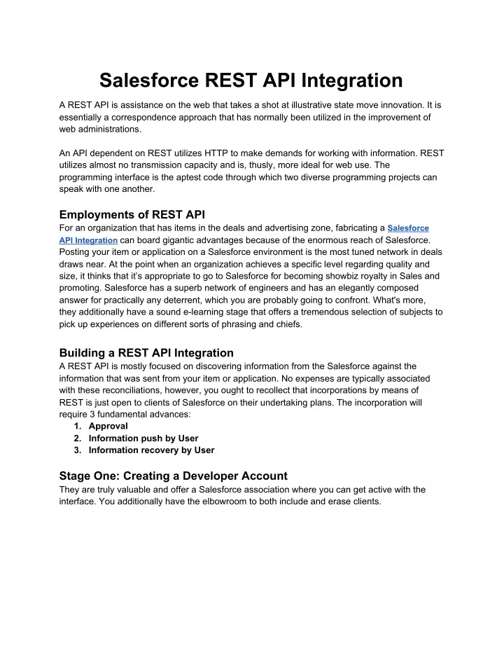 salesforce rest api integration