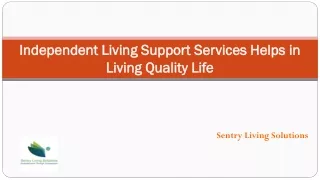 Independent Living Support Services Helps in Living Quality Life