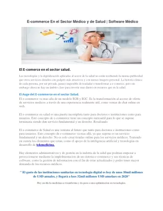 e e commerce en el sector m dico y de salud