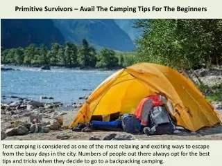 Primitive Survivors – Avail The Camping Tips For The Beginners