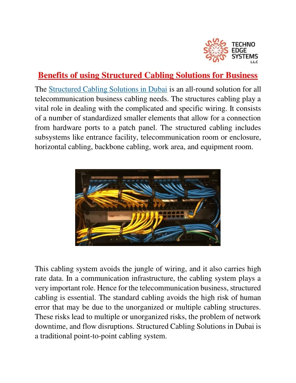 PPT - Benefits of using Structured Cabling Solutions for Business ...