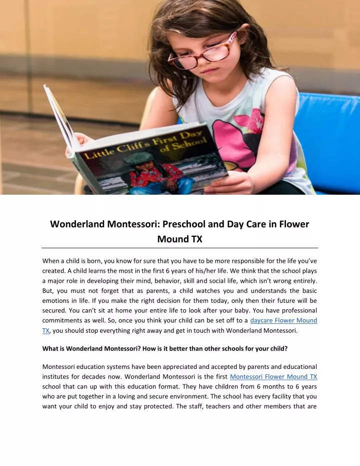 wonderland montessori preschool and day care